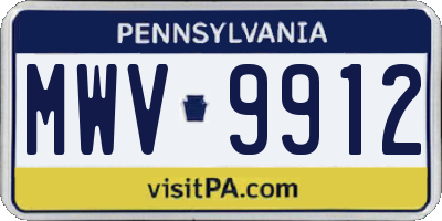 PA license plate MWV9912