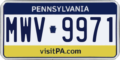 PA license plate MWV9971