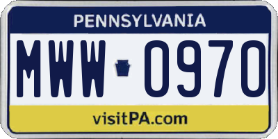PA license plate MWW0970