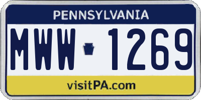 PA license plate MWW1269