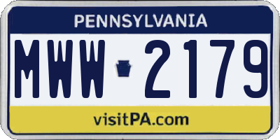 PA license plate MWW2179