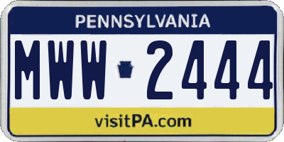 PA license plate MWW2444