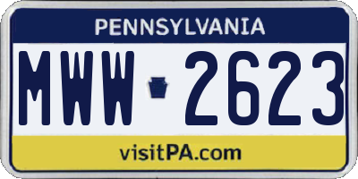 PA license plate MWW2623