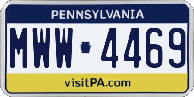 PA license plate MWW4469