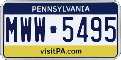 PA license plate MWW5495