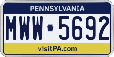 PA license plate MWW5692