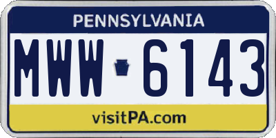 PA license plate MWW6143