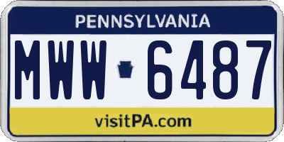 PA license plate MWW6487