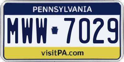 PA license plate MWW7029