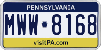 PA license plate MWW8168