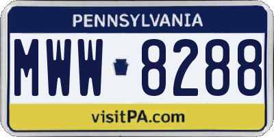 PA license plate MWW8288