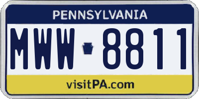 PA license plate MWW8811