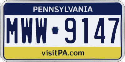 PA license plate MWW9147