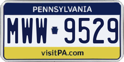 PA license plate MWW9529