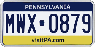 PA license plate MWX0879
