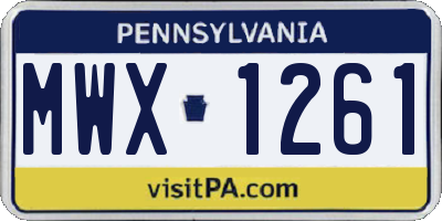 PA license plate MWX1261