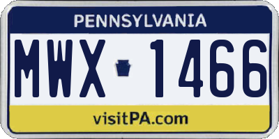 PA license plate MWX1466