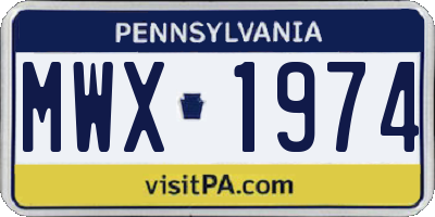 PA license plate MWX1974