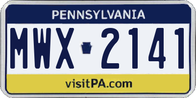 PA license plate MWX2141