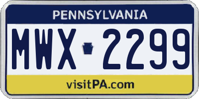 PA license plate MWX2299