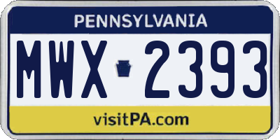 PA license plate MWX2393