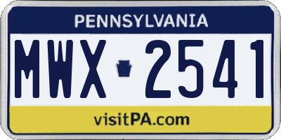 PA license plate MWX2541