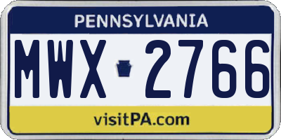 PA license plate MWX2766