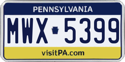 PA license plate MWX5399