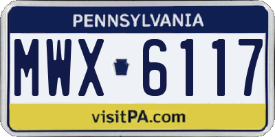 PA license plate MWX6117