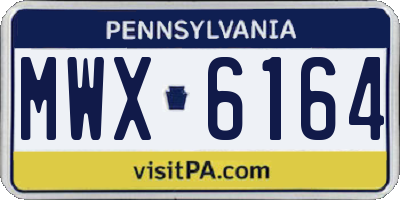 PA license plate MWX6164
