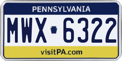 PA license plate MWX6322