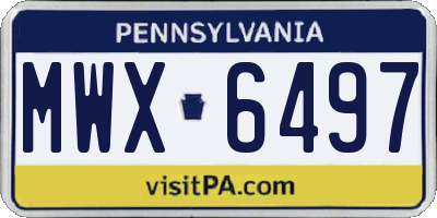 PA license plate MWX6497