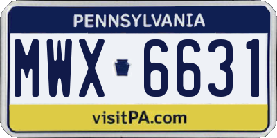 PA license plate MWX6631