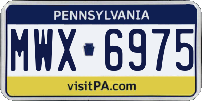 PA license plate MWX6975