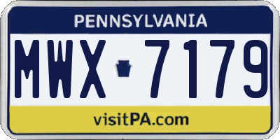 PA license plate MWX7179