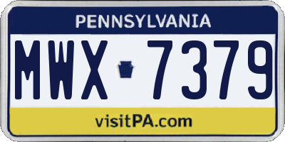 PA license plate MWX7379