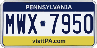 PA license plate MWX7950