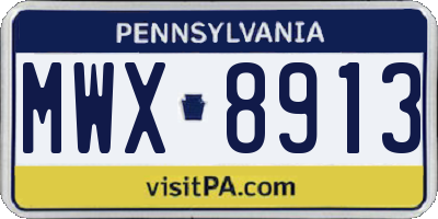 PA license plate MWX8913