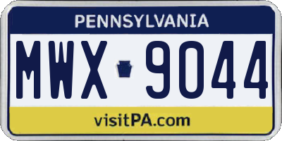 PA license plate MWX9044