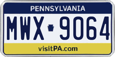 PA license plate MWX9064