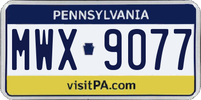 PA license plate MWX9077
