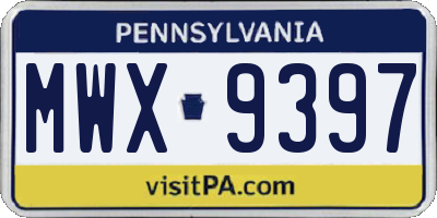 PA license plate MWX9397