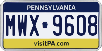 PA license plate MWX9608