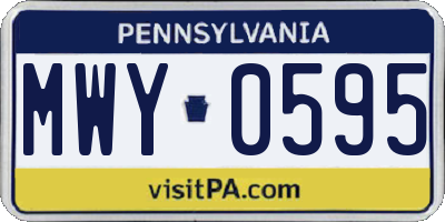 PA license plate MWY0595