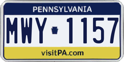 PA license plate MWY1157