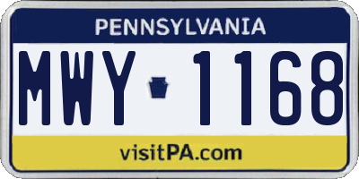 PA license plate MWY1168