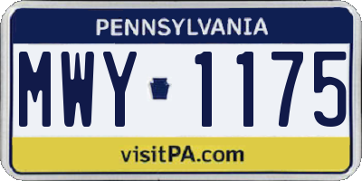 PA license plate MWY1175