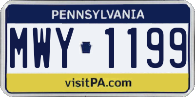 PA license plate MWY1199