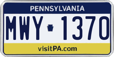 PA license plate MWY1370