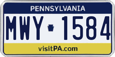 PA license plate MWY1584